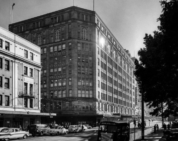 David Jones department store in later 1950s, its gallery hosted the exhibition