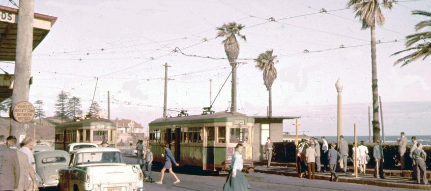 Trams at Dolphin Street Terminus c1960
